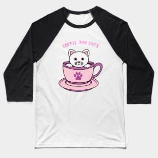 coffee and cats Baseball T-Shirt